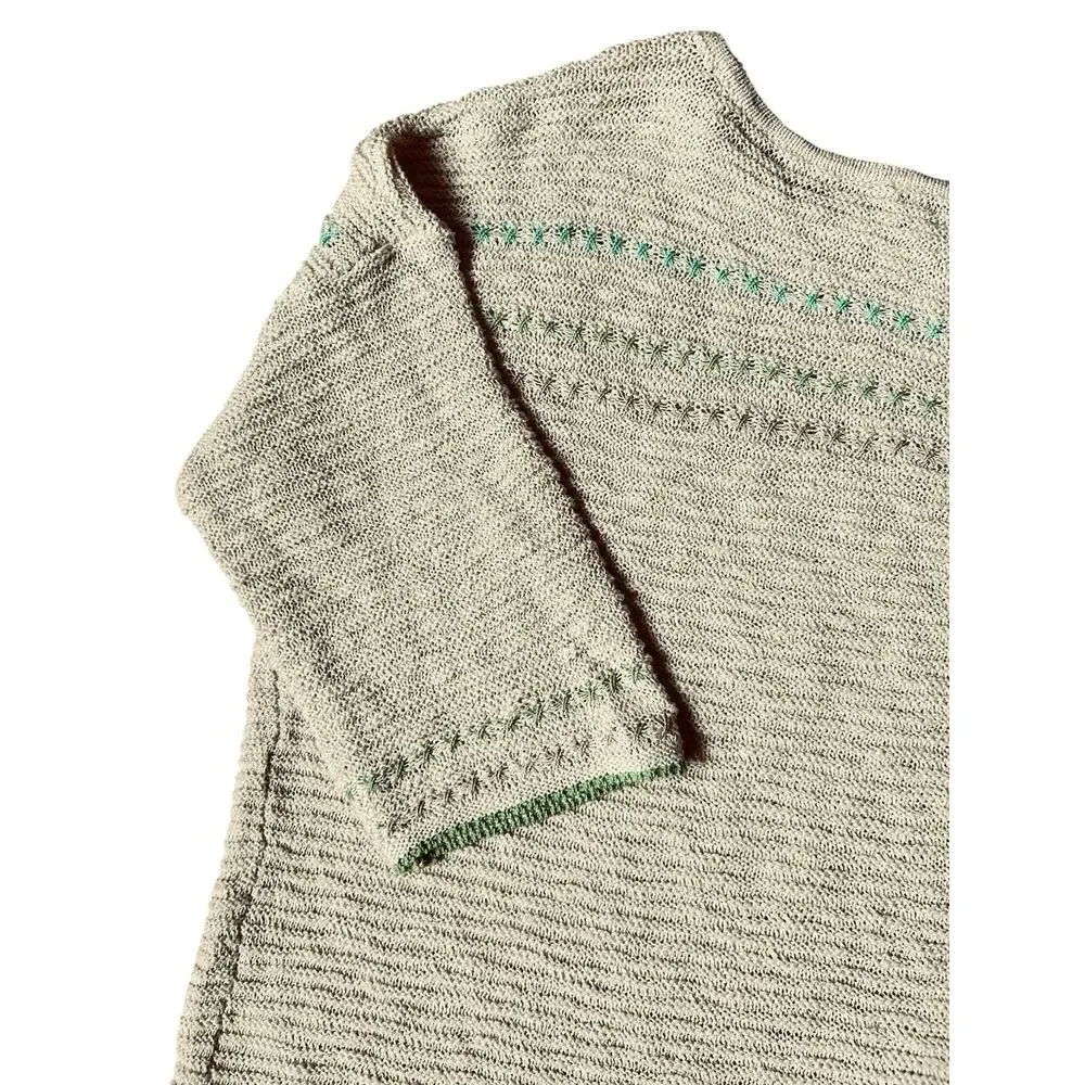 J.Jill Women’s Light & Airy Textured Boatneck Beige 3/4 Sleeves Sweater Sz. MP